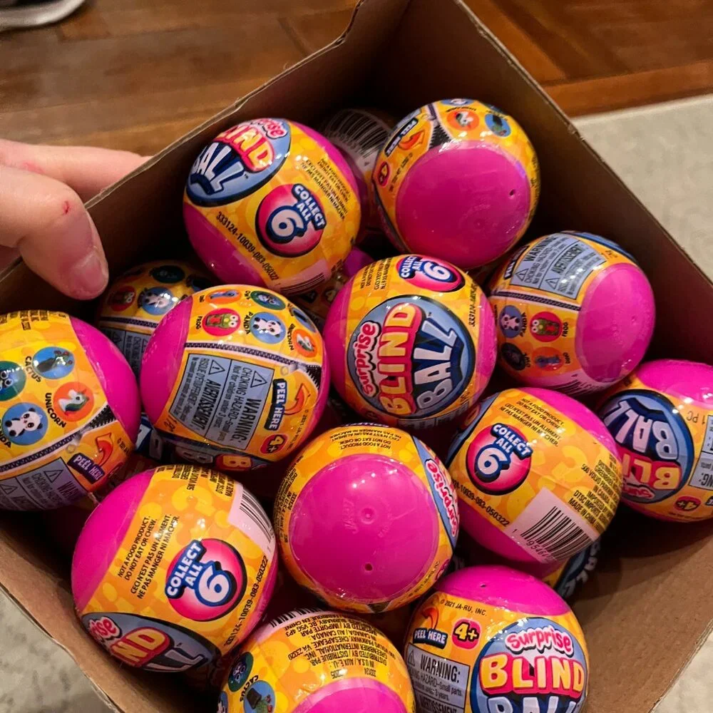 Surprise Fun Blind Ball Toy Lot 24 Mini Mystery Plastic Balls Kids Toys‎ Ages 3+
